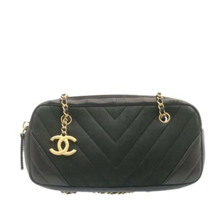 Chanel Vintage, Pre-owned Leather Shoulder Bag Zwart, Dames, Maat:ONE Size