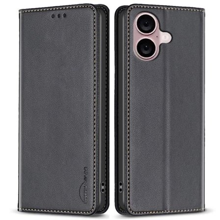 BINFEN COLOR iPhone 16 Plus Wallet Cover Magnetic Closure – Black