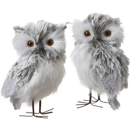 5-tommers plysj grå ugle sett (2 stk)