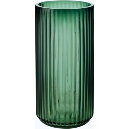 Premium Tykk Grønn Glassvase - Ribbet Glass Blomster Vase for Hjemmedekor, Dekorative Vaser for Blomster for Moderne Landstil