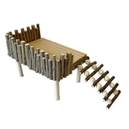 Hamster Stativ Platform Naturtræ Aktivitetslegeplads Små Dyr Bur Dekoration B