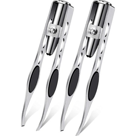 2 stk. Pinsetter med LED-lys, Hårfjerning med opplyst pinsett