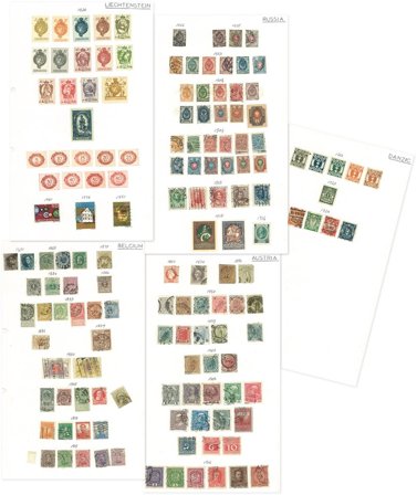 Europa - Ubrugt og stemplet samling 1869-1993