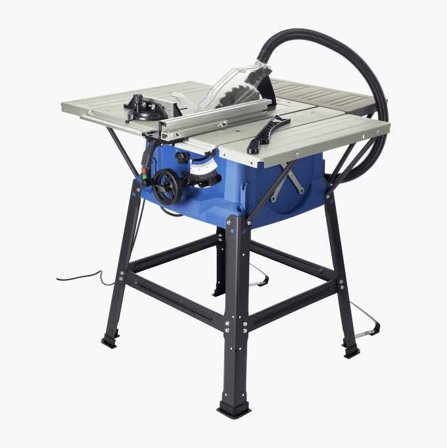 Biltema - Bordsirkelsag 1800 W med Stativ, Sidebord og Hardmetallblad for Trearbeid