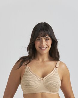 Kaarituettomat liivit Cotton Dots beige-B95-Miss Mary