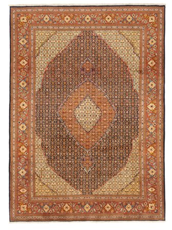 Tabriz 40 Raj Matta Handknuten 252X348 Brun/Svart Persien/Iran