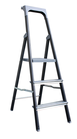 Skeppshultstegen Pro-light 7260 Greyline Trappstige lakkerte aluminiumprofiler 3 steg,695 mm, Stiger & stillaser