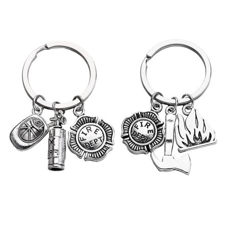 2 stk. Brandmand Nøglering Gave Rustfrit Stål Nøglering Nøgleringe Nøgleringe Kreativ Nøgleholder Til Familier Mænd Venner