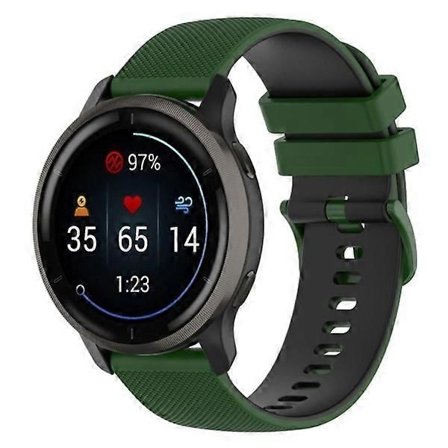 Garmin Vivoactive 4, Venu 2, Forerunner 255, etc, klockarmband (22 Grön)
