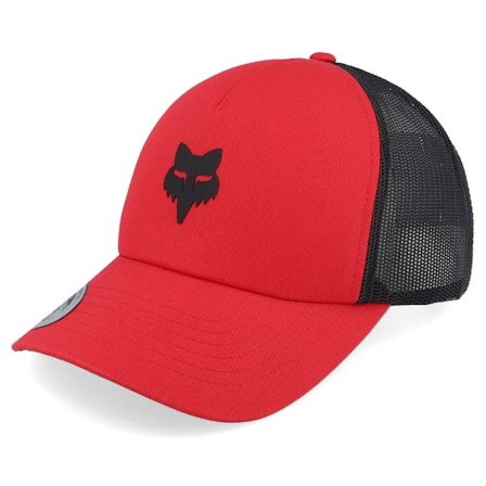 Fox - Rood trucker Cap - Fox Head Hat Flame Red/Black Trucker @ Hatstore