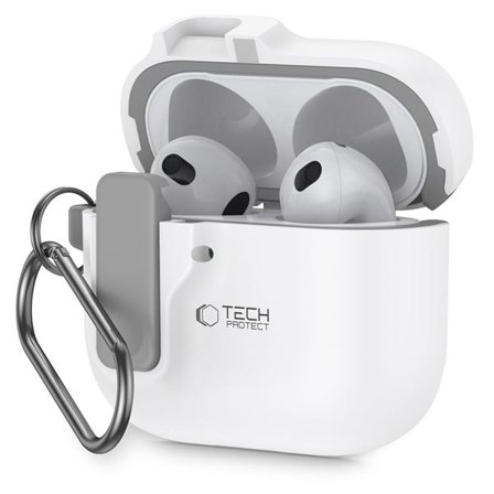 Tech-Protect Slim Hook -kotelo AirPods 4:lle - Valkoinen
