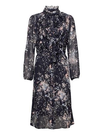 Liljasz Ls Dress Knelang Kjole Blå Saint Tropez