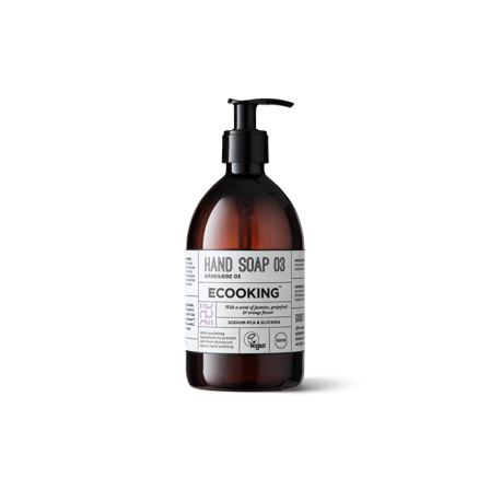 Ecooking Håndsæbe 03 500ml: Plejende Håndrens med duft af Jasmin, Grape og Appelsinblomst