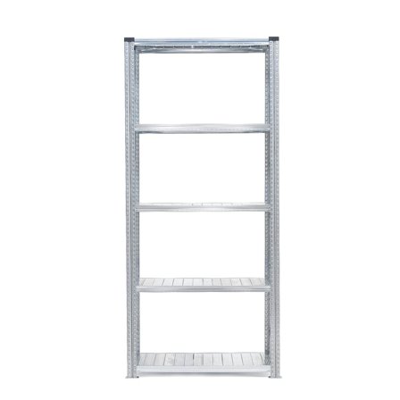 Galvanised shelving TRANSFORM, basic unit, 5 shelves, 2500x900x400 mm