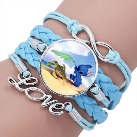 Disney Lilo Och Stitch Blå Multilager Armband För Flickor Anime Smycken Tecknad Tid Pärla Armband Barn Födelsedagsgåva 20001932