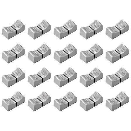 20 stk. 24 mm x 11 mm x 10 mm Konsol Mixer Skyder Fader Knapper Udskiftning til Potentiometer Grå Knap Sort