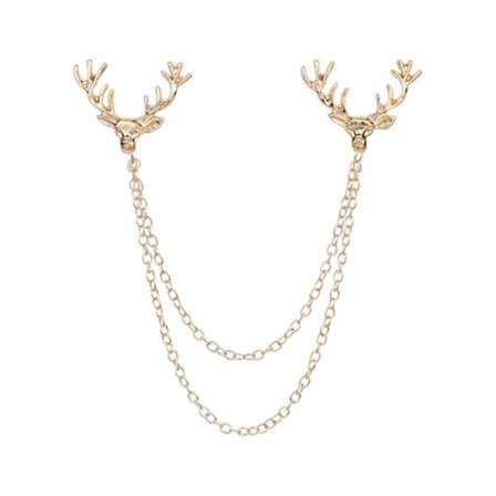 Hjortbrosch Herr Dam Kostym Vintage Skjorta Krage Brosch