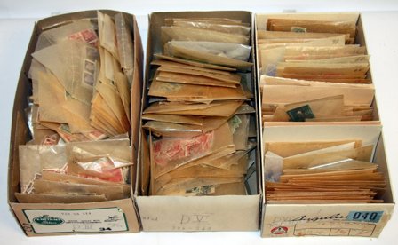 Danmark - Dubletsamling i 3 kartotekskasser - Stemplet