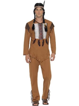 Indiankrigare Man Maskeraddräkt S - Partyninja.se