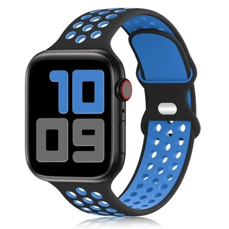 Apple Watch-armband 49 mm 44 mm 45 mm 42 mm 41 mm 38 mm 40 mm armband Silikon sportarmband iwatch 8 SE 7 6 5 Ultra 49 mm Svart Blå 38 40 41 mm