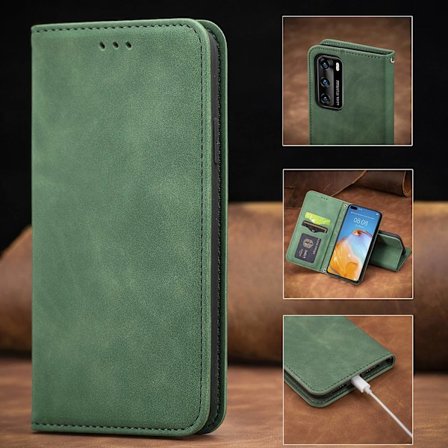 Etui til Samsung A52 5G/4G grøn Flip magnetisk kortslot læder