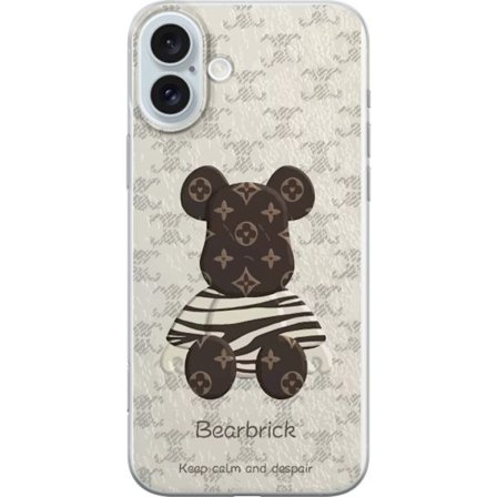 Kompatibelt Mobildeksel til Apple Apple iPhone 16 Plus Bearbrick Design Leketoy Figur Samler