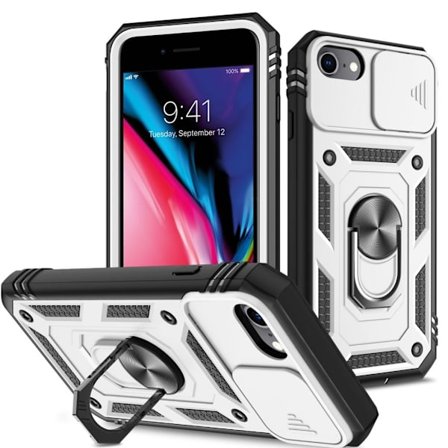 Shockproof iPhone SE etc. case - Black- White
