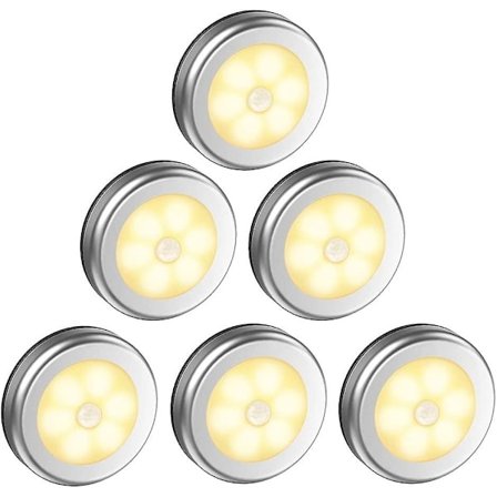 Dewanxin nattlys med bevegelsessensor. 6 LED bevegelsessensor trappelys