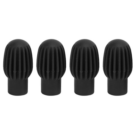 4 stk. silikondrummestikk-tupper, lydløs øving, demper, perkusjonstilbehør, svart