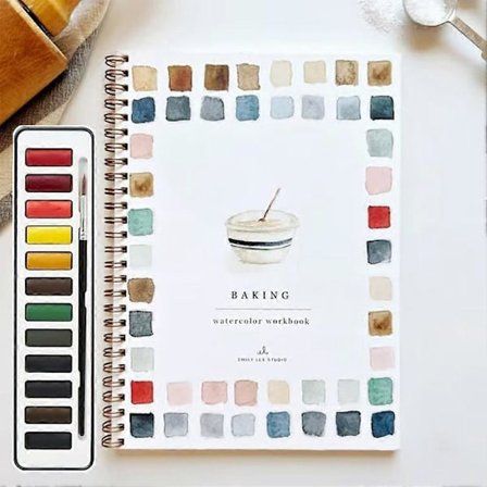 Akvarel-arbejdsbog Blomst Akvarel-arbejdsbøger Simple malerprojekter for begyndere til at berolige - WELLNGS