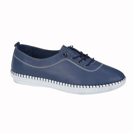 Mod Comfys Dam/dam Läder Casual Shoes 4 Uk Mid Blue