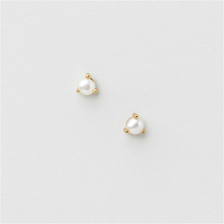 Mini Pearl Studs - 18K GULLBELAGT STERLINGSØLV