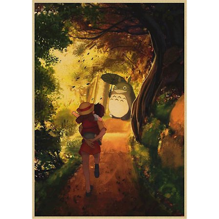 Vintage Retro Papir Anime-plakat Tonari No Totoro Miyazaki Veggdekor Vintage Hjemmedekor Barneromdekorasjon