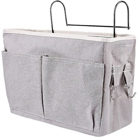 Hengende oppbevaringspose for nattbord - Oppgradert grå