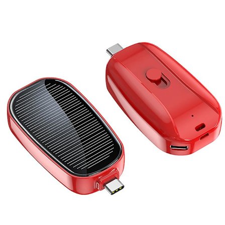 Mini Solcellsladdare Powerbank Bärbar Nyckelring Powerbank för Mobiltelefon 1200mAh