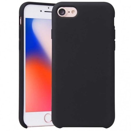 iPhone 8 & 7 Gummibelagd Mattsvart Silikon Skal