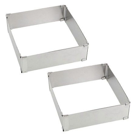 Justerbar Mousse Ring Bageform Dessert Bageværktøj Rustfrit Stål DIY Kagedekorationsform Firkantet Kageform