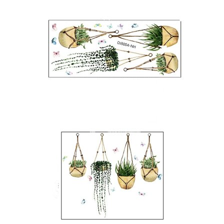 Vindusdekaler Fantastisk Illustrasjon Dekorative Hengende Planter Statisk Klamring Hjelper Til Å Stoppe Fugler Fra Å Treffe Vinduene Dine