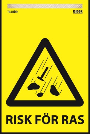 Isidor 009 Flagga med ögla upptill, Skyltar