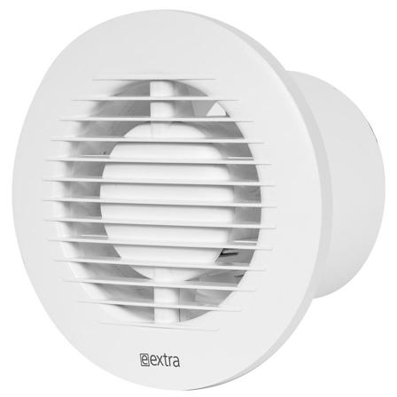 Europlast E-EXTRA Elektrisk vifte rund Ø100mm m/kulelager, timer og fuktsensor Hvit