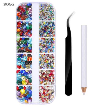 2000 St Rhinestones Glaskristaller Facetterad Glittrande Dekorativ