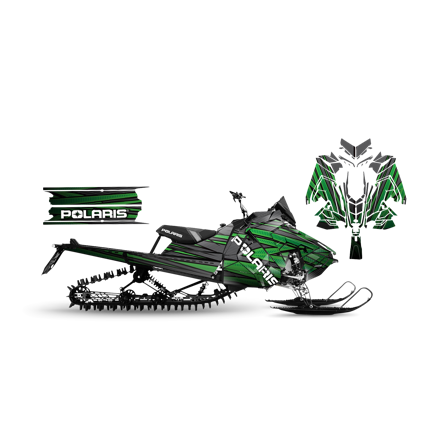Dekalkit SweTown Clen Attack Grön - Polaris Axys 800 SKS 146 2018-2020