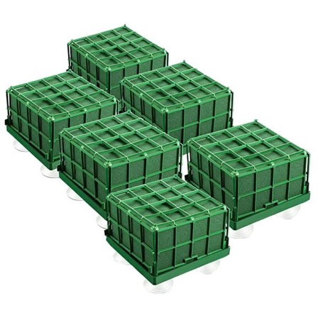 6 stk blomsterholdere blomsterskum bur med blomsterskum og sugekopp for bryllupsbord midtpunkt blomsteroppsats