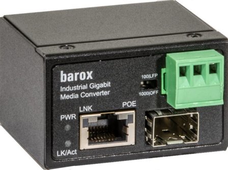 BAROX Media-conv. DIN-rail, ext.