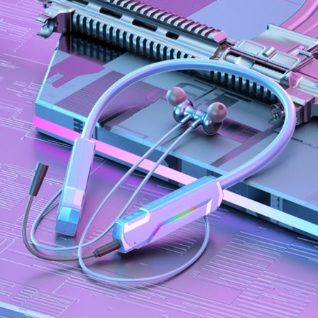 K2 Bluetooth 5.2 Coola RGB-ljus hörlurar Sport nackband In-Ear hörlurar