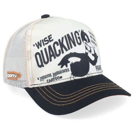 Capslab - Vit trucker Keps - Looney Tunes Daffy Duck Print/Black Trucker @ Hatstore