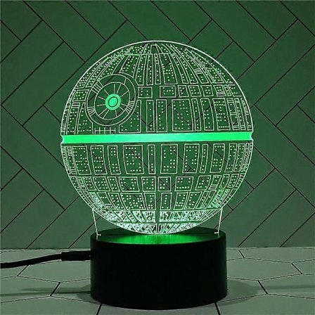 3D Star Wars Lampa - Star Wars Presenter - 4 Mönster & 1 Bas & 1 Fjärrkontroll - Star Wars R2-D2/Bb8/Dödsstjärnan/Millennium Falcon - Star Wars Lampa 