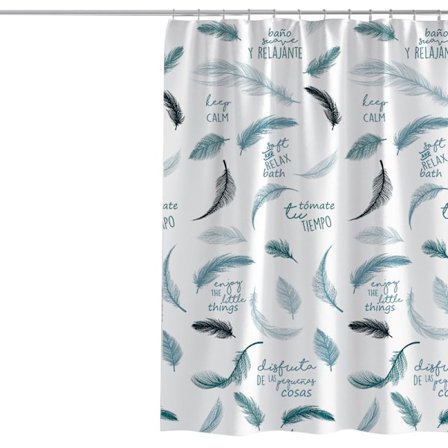 Fjer Badeforhæng til Badeværelsesindretning 72Wx72H Tommer Teal Grøn