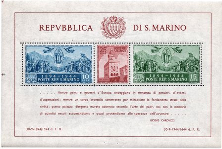 San Marino 1945 - MICHEL Bl 4A - Postfrisk