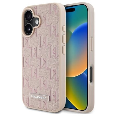 Karl Lagerfeld Hot Stamp Magsafe iPhone 16 kotelo - vaaleanpunainen